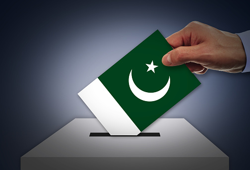 Man voting on elections in PAKISTAN
