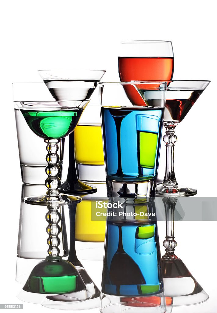 Colorido cócteles y vinos - Foto de stock de Amarillo - Color libre de derechos