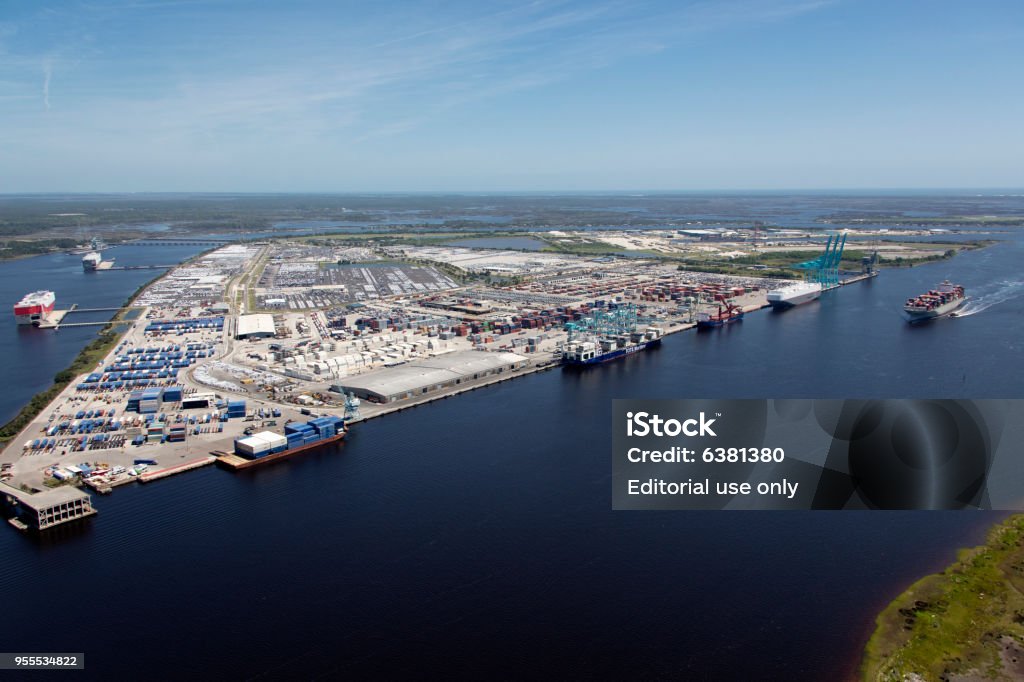 Aerial View Of Port Of Jacksonville Florida Stock Photo - Download ...