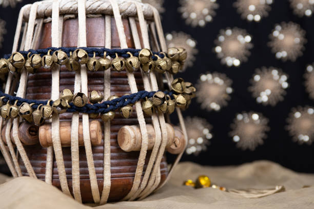 istock Tabla - Indian classical drums in an ornate setting 955535282