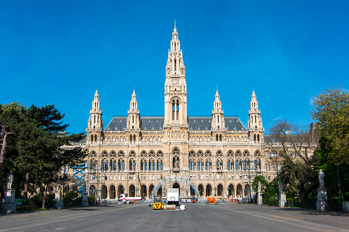 August 8, 2023: Vienna, Austria  - The Naturhistorisches building in Vienna. Photo taken during a warm summer day.