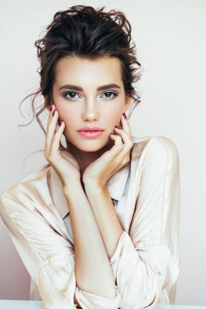 istock Beautiful woman with flower 955559018