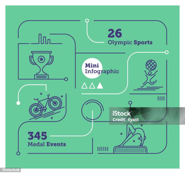 Olympics Mini Infographic Stock Illustration - Download Image Now - Sport, International Multi-Sport Event, Infographic