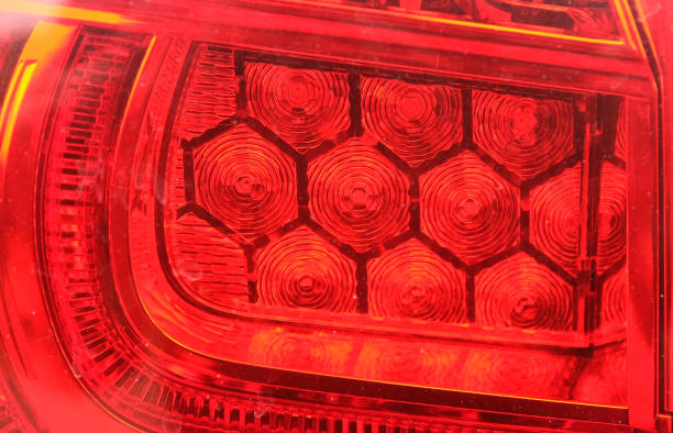 istock Close-up red Backlight lamp of a car. 955576236