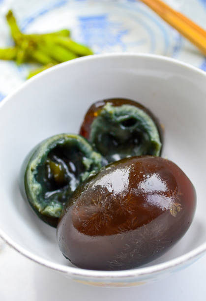 istock Chinese Century Eggs in White Bowl 955582034