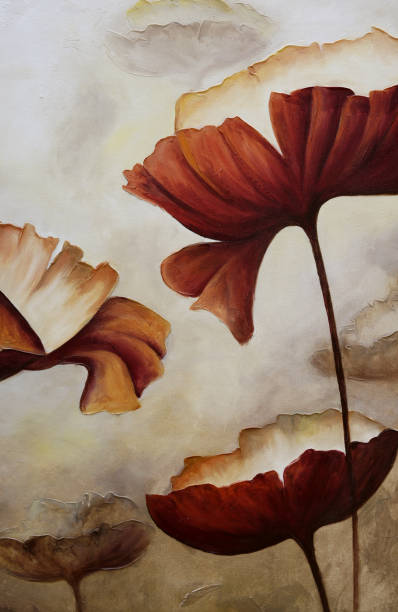 istock Painting poppies with texture 955585952