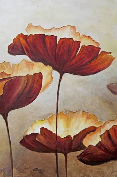 istock Painting poppies with texture 955586014