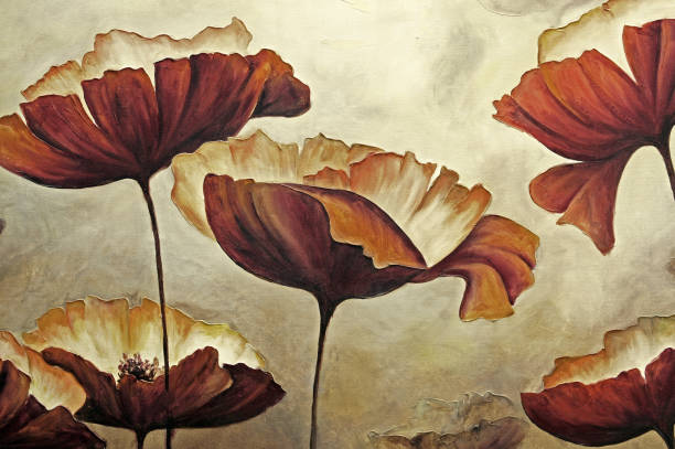 istock Painting poppies with texture 955586044