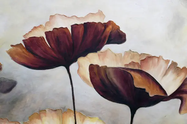 Photo of Painting poppies with texture