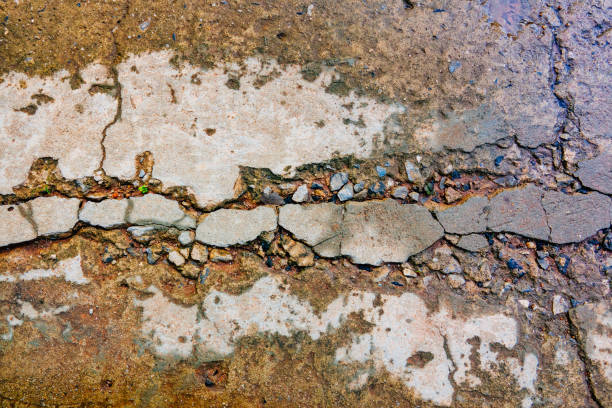Cracked cement or concrete road street background