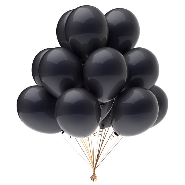 istock Balloons bunch black decoration glossy 955602744