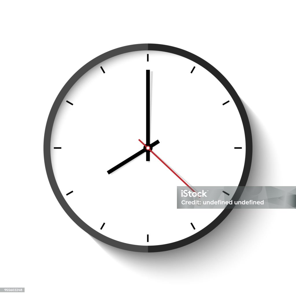 Vector illustration, icône de l’horloge isolé sur fond blanc. - clipart vectoriel de Horloge libre de droits