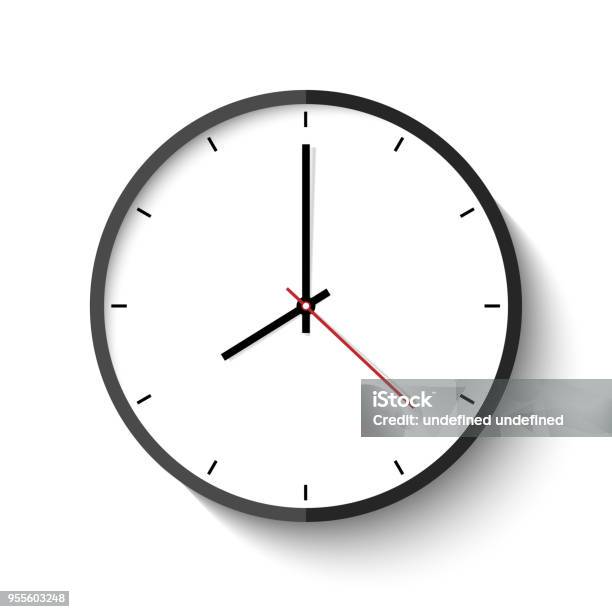 Vector Illustration Icône De Lhorloge Isolé Sur Fond Blanc Vecteurs libres de droits et plus d'images vectorielles de Horloge