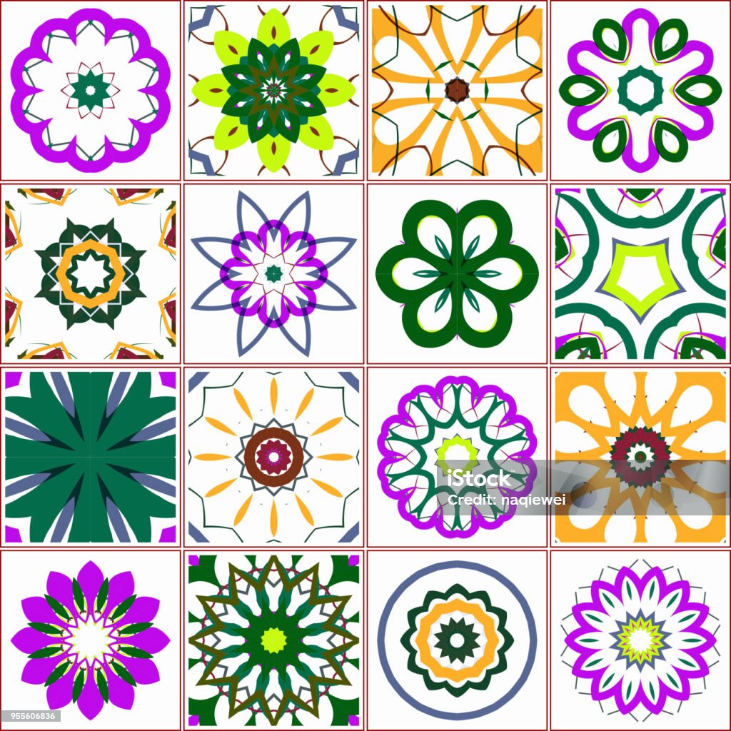 Vector Floral Tile Pattern Floral Pattern stock vector