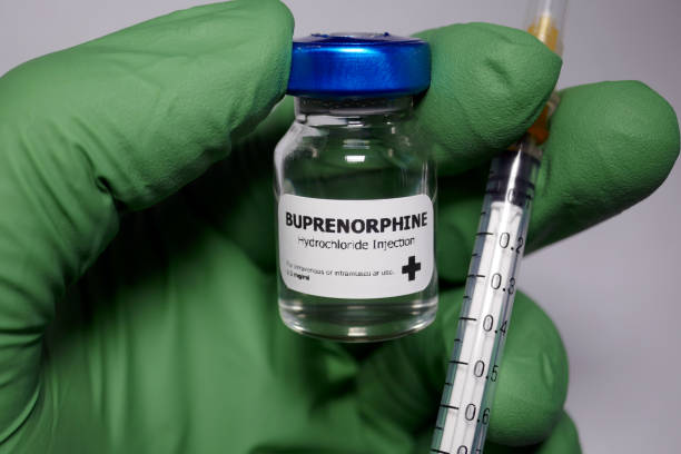 Buprenorphine Buprenorphine - a substance that acts on opioid receptors and is primarily used for pain relief and anesthesia. buprenorphine  stock pictures, royalty-free photos & images