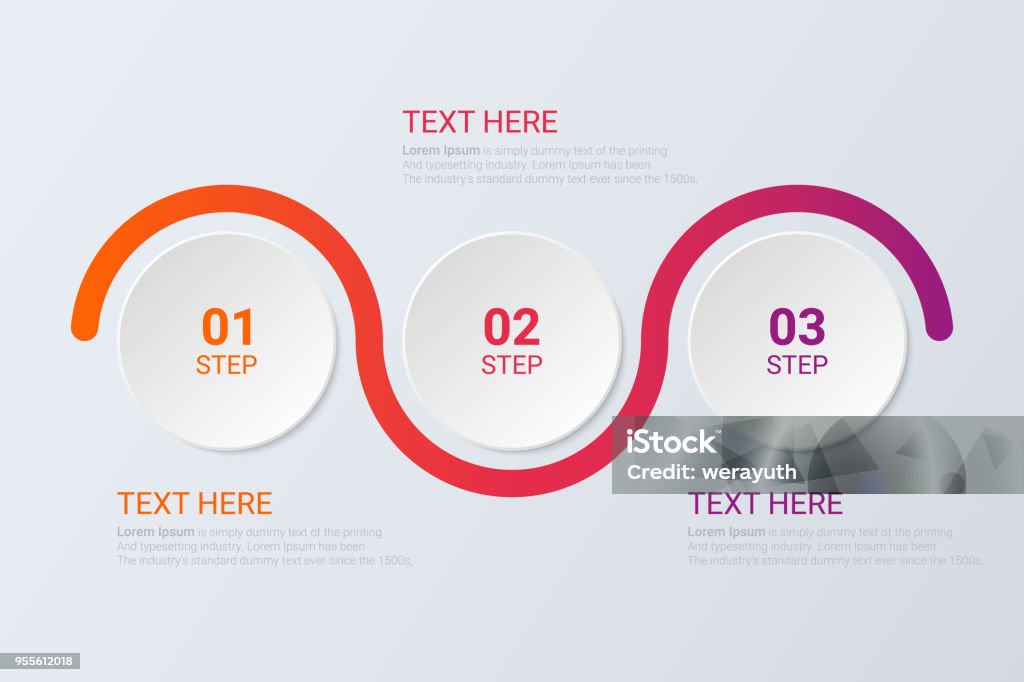 Work Stepo Three Steps Infographics Workflow Strategy Or Team Work Stock ...