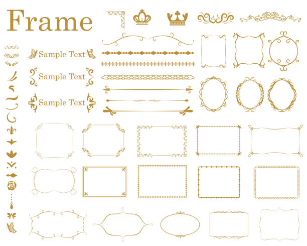 ramka1 - picture frame frame gold ornate stock illustrations