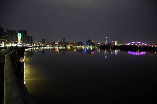 istock Xuhui Riverside Public Open Space by night, Shanghai, China 955619804