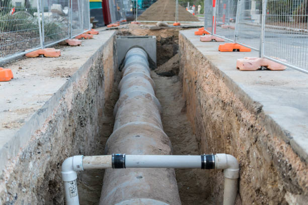 istock New storm water pipes installed under road 955645900