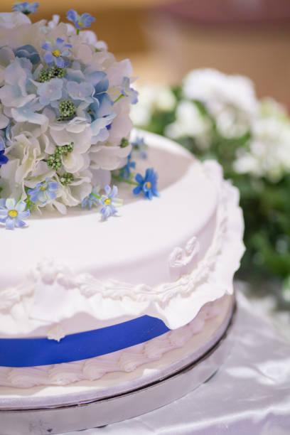 istock Part of Wedding Cake with Flower decoration. 955646020
