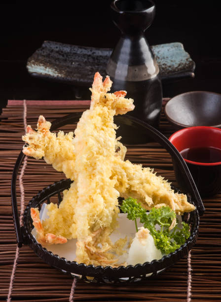 japanese cuisine japanese cuisine. tempura prawn on background food state preparation shrimp prepared shrimp stock pictures, royalty-free photos & images