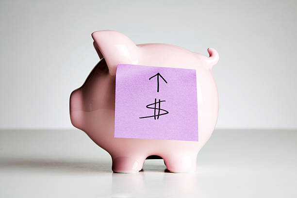 Dollar sign and piggy bank stock photo