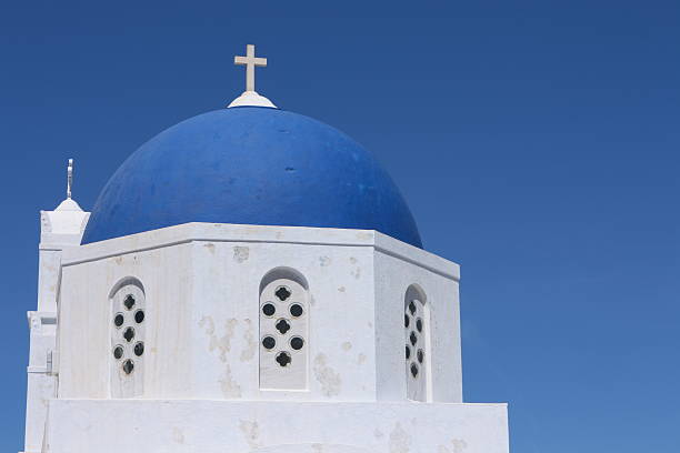istock Greek orthodox church in Santorini, Greece 95566126