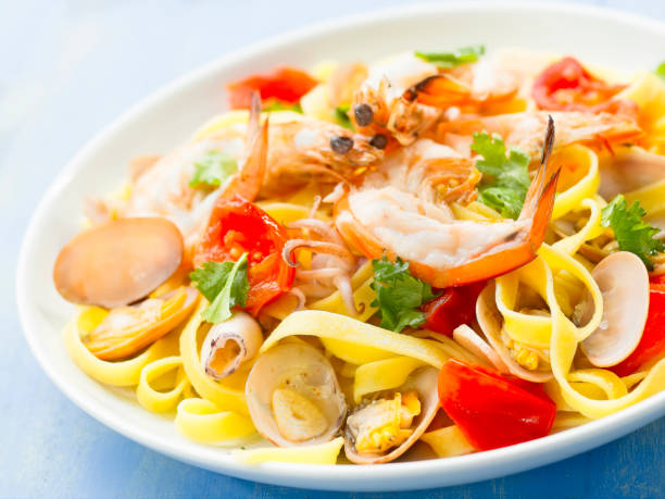 istock plate of rustic italian seafood pasta 955664276