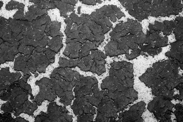 a textura do fundo da areia do reservatório e o acúmulo de sedimentos na parte superior. plano de fundo. preto e branco imagem - silt sand textured black sand - fotografias e filmes do acervo