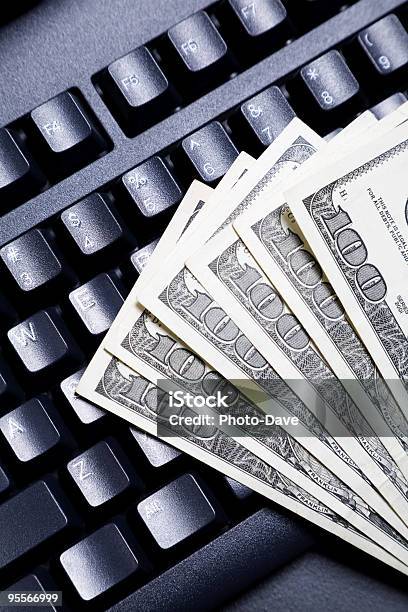 Making Money With The Internet Stock Photo - Download Image Now - American One Hundred Dollar Bill, Color Image, Computer Keyboard