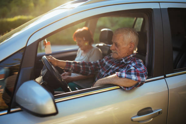 istock Senior couple in car 955671940