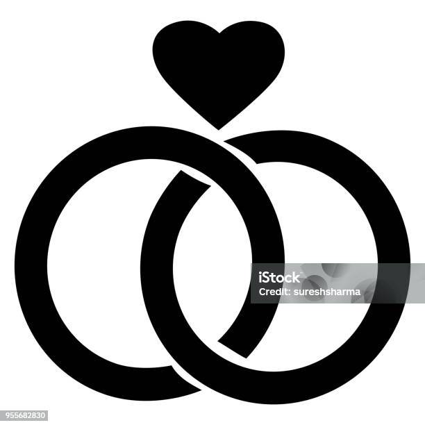 Love Diamond Ring Symbol Stock Illustration - Download Image Now - Wedding Ring, Diamond Ring, In Silhouette