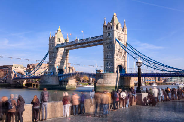 istock Famous Tower Bridge with open gate in the evening, London, England, UK 955682926