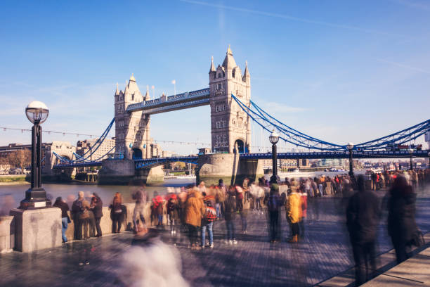 istock Famous Tower Bridge with open gate in the evening, London, England, UK 955683028