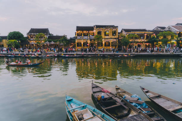 istock Boats in Hoi An town 955685164