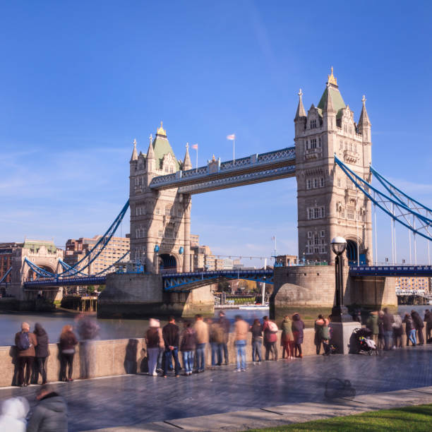 istock Famous Tower Bridge with open gate in the evening, London, England, UK 955685376