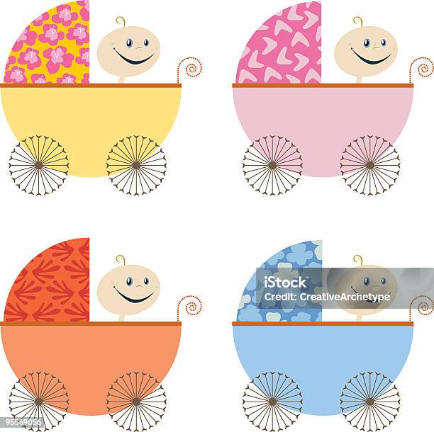 Baby Carriage Stock Illustration - Download Image Now - Babies Only, Baby - Human Age, Baby Boys