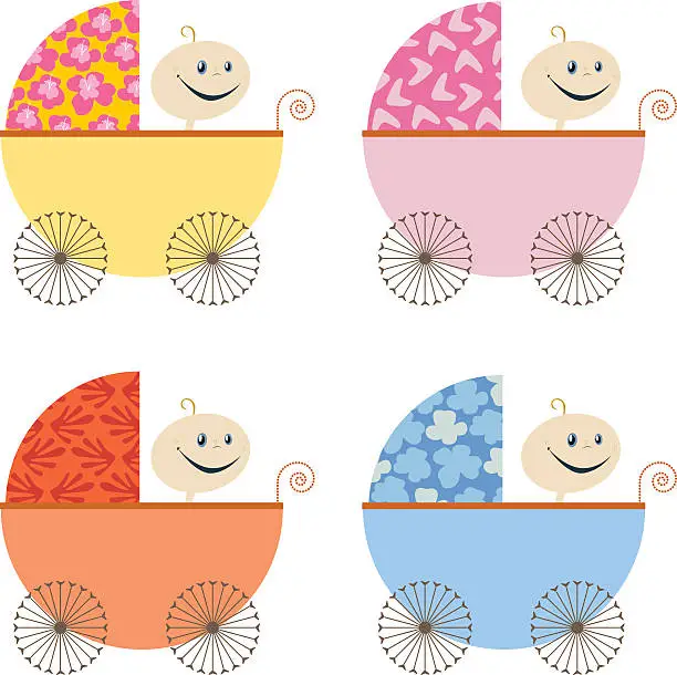 Vector illustration of Baby Carriage