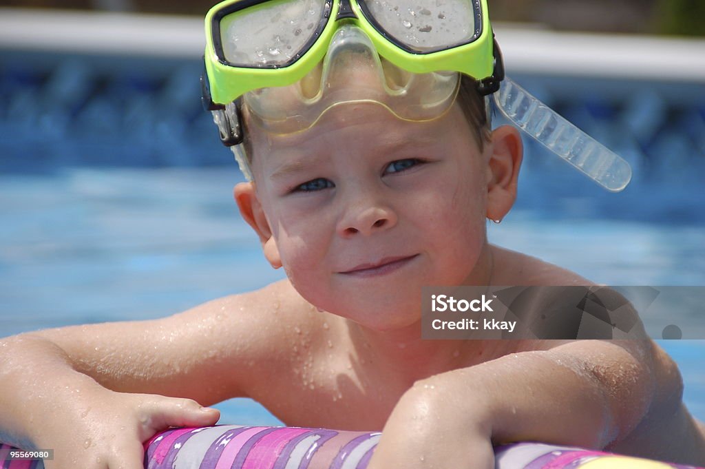 Boy in pool  4-5 Years Stock Photo