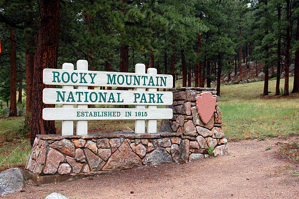 National Park Entrance  rocky mountain national park photos stock pictures, royalty-free photos & images
