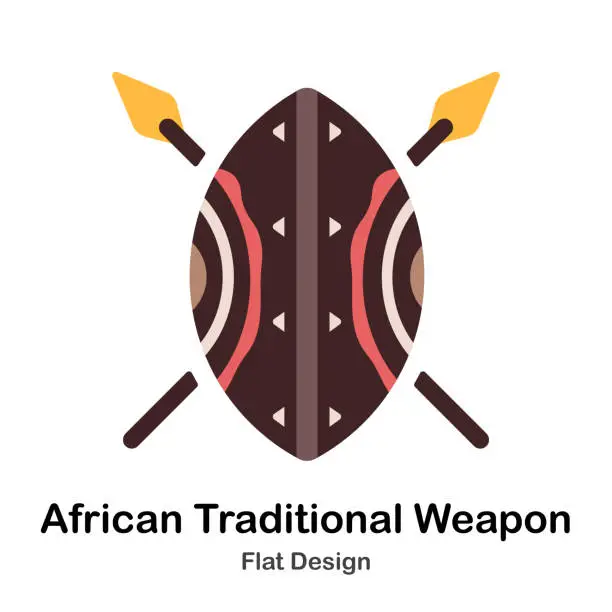 Vector illustration of African traditional weapon