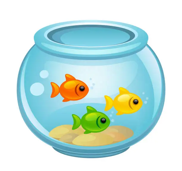 Vector illustration of Fish in aquarium