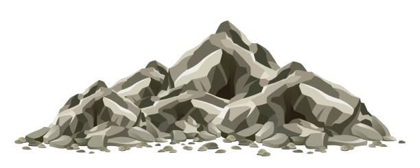Rock formation Rock formation on a white background crag stock illustrations