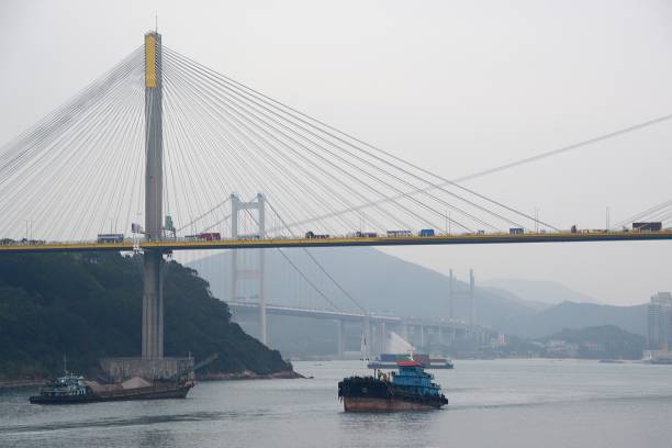 istock Ting Kau Bridge and Tsing Ma Bridge, Hong Kong 955695164