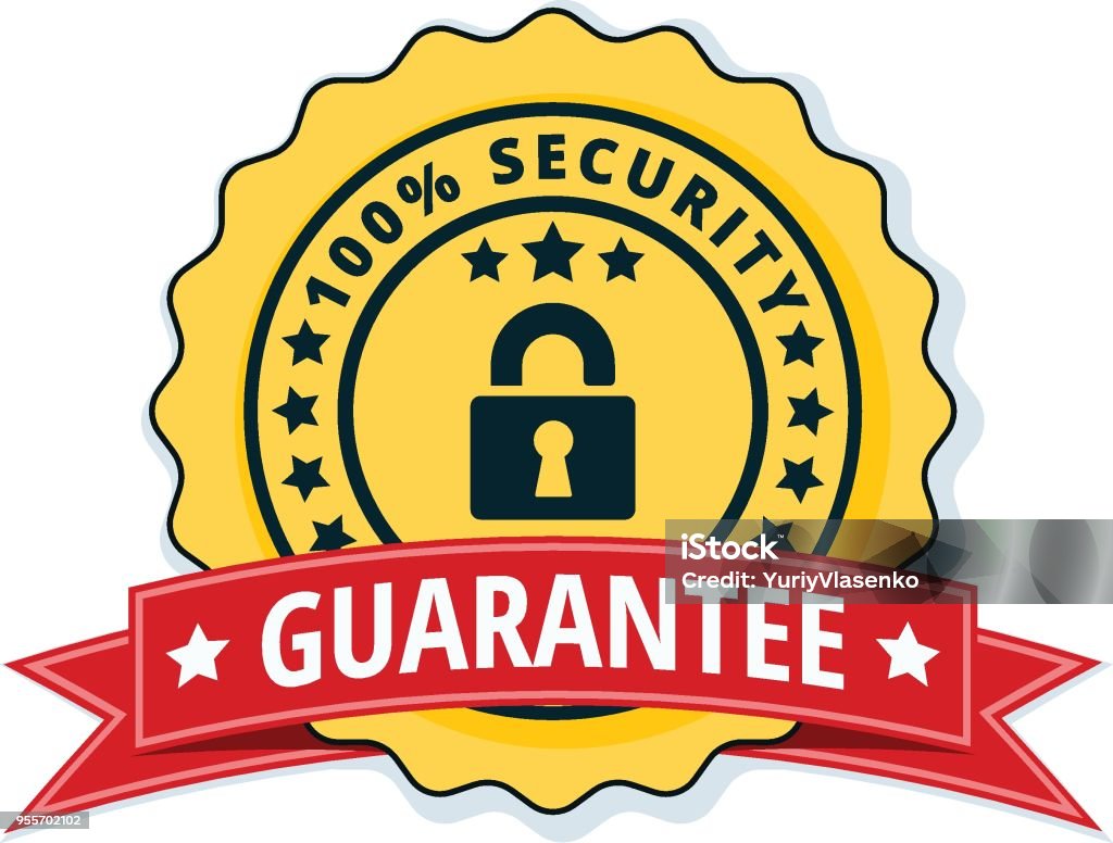Security Guaranteed 100 Security Guarantee Label Illustration Stock Illustration - Download ...