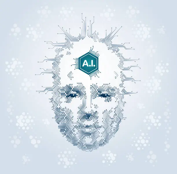 Vector illustration of Artistic Representation Of Artificial Intelligence