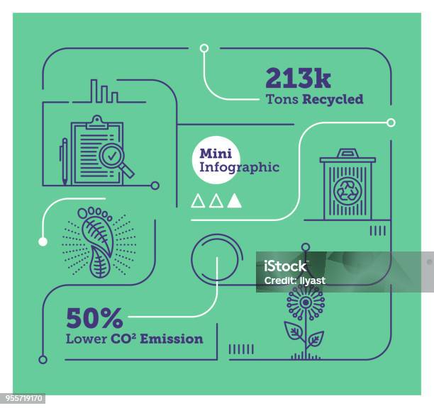 Emission Mini Infographic Stock Illustration - Download Image Now - Infographic, Carbon Footprint, Carbon Dioxide