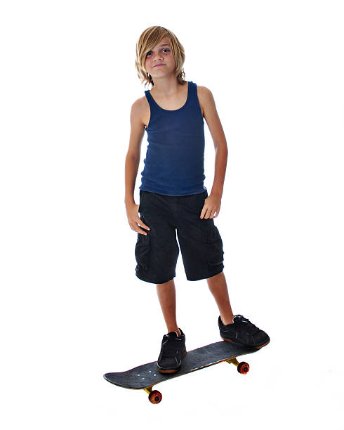 boy skating stock photo