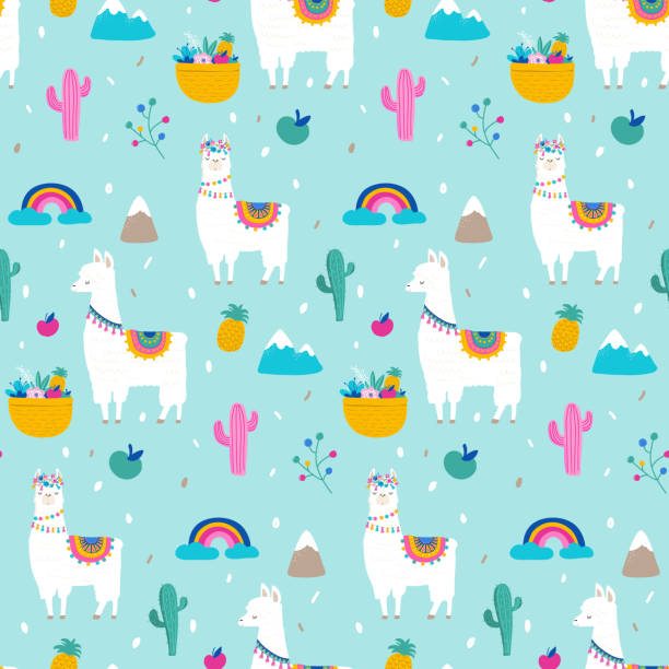 Llama Pattern Background 6,400+ Llama Pattern Stock Illustrations, Royalty-Free Vector Graphics ...