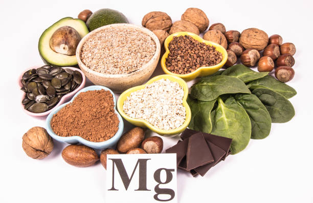 istock Products containing magnesium. Healthy food. White background. 955727984